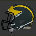 Green And Yellow Riddell Football Helmet With Face Mask As Weapon