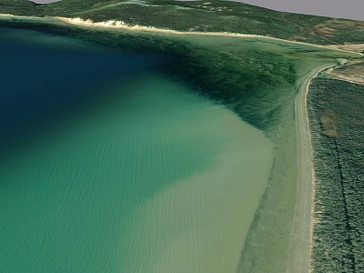 revetment water shore shoal beach wild beach landscape shore 3d model