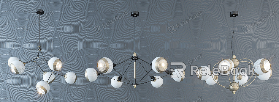 Post-modern chandelier stylish simple metal crystal chandelier combination model