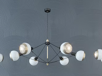 Post-modern chandelier stylish simple metal crystal chandelier combination 3d model