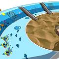 Kids Play Area Design With Winding Tracks Climbing Nets And Interactive Colorful Features