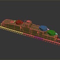 vintage train steam train train carriage locomotive head steam car carriage train modern vehicle 3d model