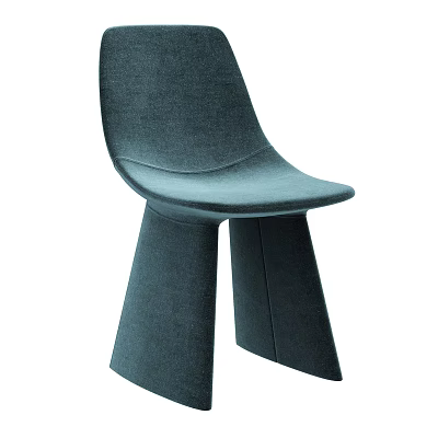 Modern Teal Plush Velvet Leisure Chair With Sculptural Tapered Base For Living Room Interior 3d model