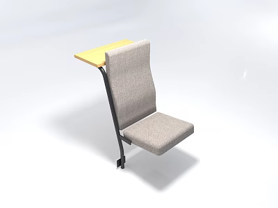 Gray Fabric Single Sofa With Yellow Side Table Simple Design And White Background 3d model