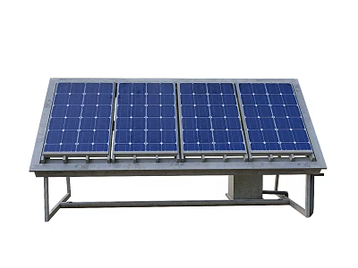 Industrial Solar Equipment Featuring Blue Solar Panels Mounted On Metal Frame For Efficient Energy Use 3d model