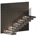 Modern Staircase Design With Glass Railing White Steps And Wooden Wall