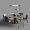 Contemporary Restaurant Dining Space With Large Windows Pendant Lights Wooden Table And Scenic View