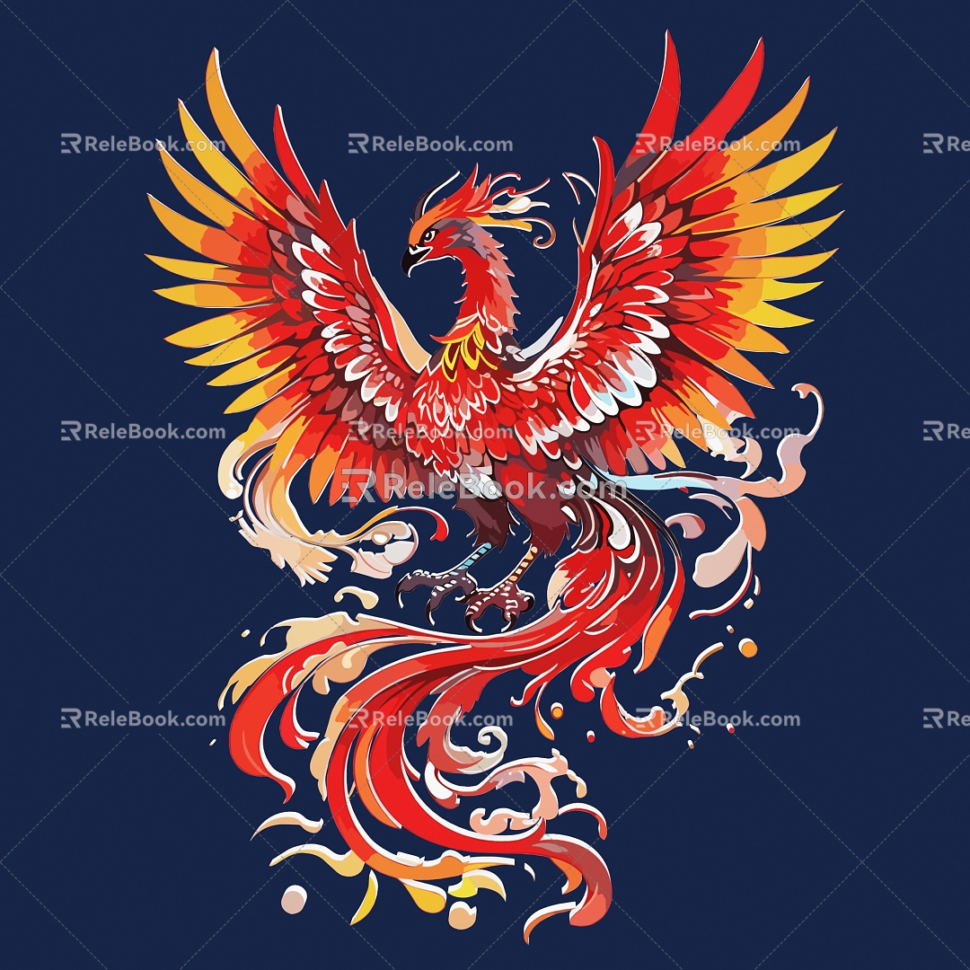 New Chinese Carved Phoenix Phoenix Bird King of Birds Phoenix Dance Nine Days Luan Feng Xuan Bird Dragon Phoenix 3d model