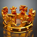 Golden Decorative Crown With Ornate Crosses Floral Patterns And Shiny Surface