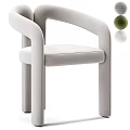 Light Gray Modern Accent Chair With Curved Armrest And Upholstered Soft Seat