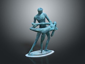 Gymnast Male and Female Gymnastics Sports Star Athlete Sports Athlete Figure Game Figure 3d model