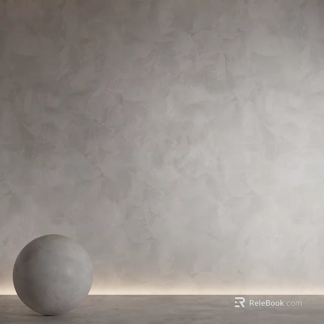 Gray Spherical Decorative Component on Modern Textured Gray Wall Surface 3d model