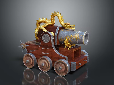 Retro artillery cannon naval gun 3d model