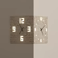 Modern Wall Decor Clock With Concrete Texture LED Light For Home Interior 3d model