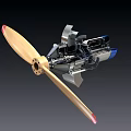 modern engine turbofan propeller engine 3d model