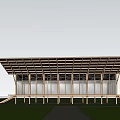 Modern Wooden Boutique Guesthouse With Sloped Roof And Large Glass Windows In Natural Surroundings