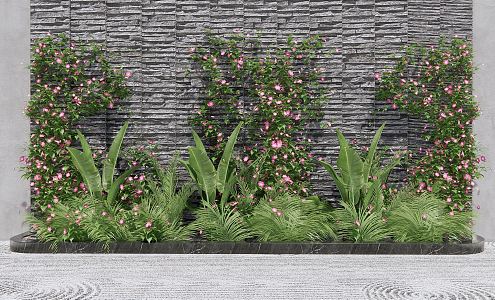 Modern plant wall plant landscape plant pile morning glory creeper green plant landscape 3d model