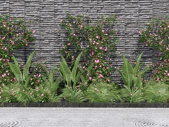 Modern plant wall plant landscape plant pile morning glory creeper green plant landscape 3d model