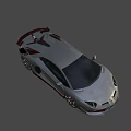 Sleek Silver Gray Supercar With Aerodynamic Body Black Rear Spoiler And Red Brake Calipers