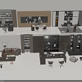 Modern Open Office Interior With Desks Sofa Lounge Bookshelves And Green Plants