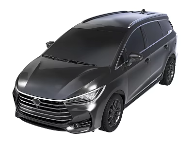 Modern Black MPV Car With Sleek Body Design Front Grille And Alloy Wheels 3d model