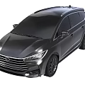 Modern Black MPV Car With Sleek Body Design Front Grille And Alloy Wheels