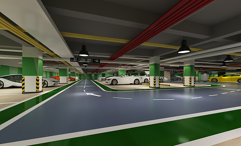 Underground Parking Modern Parking 3d model