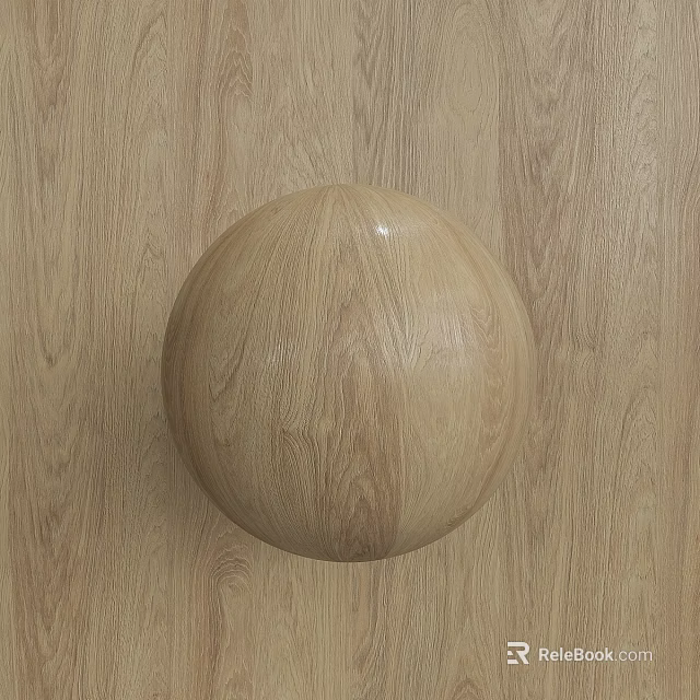 Natural Wooden Floor Surface With Smooth Wooden Sphere And Visible Grain Patterns 3d model 