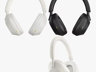 Stylish Modern Over Ear Headphones With White And Black Color Options And Sleek Design 3d model