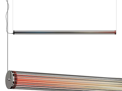 Modern Linear Hanging Pendant Light With Multicolored Metal Stripes And Sleek Design 3d model