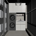 Modern Washing Machine Cabinet Washing Machine Balcony Cabinet 3d model