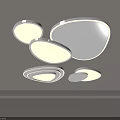 Modern Minimalist Ceiling Light With Multiple Oval Shapes And Soft White Glow 3d model
