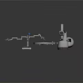 3D Model Of Medical Devices Featuring Surgical Robotic Arm And Mobile Monitoring Equipment