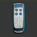 Vintage Turquoise White Bus Model with Rounded Windows Roof Vents and Weathered Texture