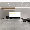 Small office reception lobby 3d model