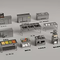 Commercial Kitchen Stainless Steel Equipment With Worktables Freezers And Sanitation Cabinets