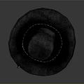 Stylish Black Cowboy Hat With Patterned Bandana And Cross Pendant