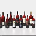 Various Wine Bottles And Glasses With Stylish Designs For Home Bar Decoration