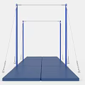 Gymnastics Sports Equipment Parallel Bars With Blue Safety Mats For Training