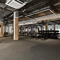Modern Industrial Gym Spacious Workout Space With Treadmills Weight Machines And Natural Light From Windows