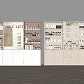 Modern White Display Shelves With Organized Cosmetic Jars Bottles And Price List