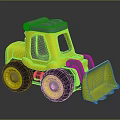 Yellow Toy Bulldozer With Grey Details Black Wheels And Front Shovel