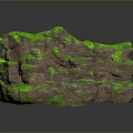 Green Moss Covered Wood Stone With Natural Surface Texture And Brown Green Colors