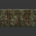 Camouflage Storage Box With Metal Latches And Vintage Design Details
