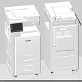 Two White Canon Multifunction Office Appliances With Display Screen And Paper Trays