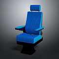 Blue Striped Car Seat With Headrest And Armrests For Automotive Parts