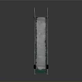 Outdoor Metal Slide With Green Frame Ladder And Smooth Sliding Surface