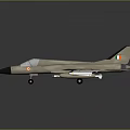 Tan Military Fighter Jet With Attached Missiles National Insignia And Transparent Cockpit