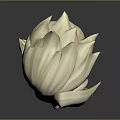 Game Movie Character 3D Model Head With White Spiky Hair And Blue Eyes