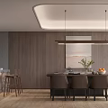 Modern Living Dining Room Interior Design With Beige Sofa Arched Doorways And Wooden Walls
